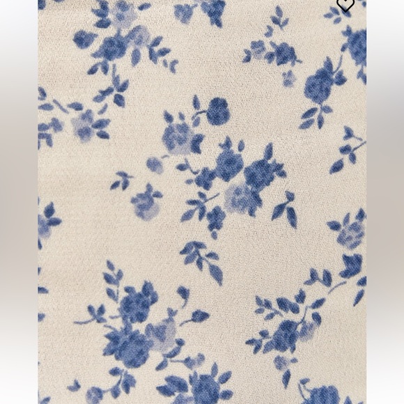 Reformation Floral Smocked Sable Dress in Figaro - white and blue midi - Picture 3 of 3